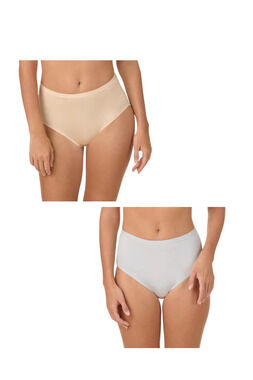Comfort Code Women's 2pk Smooth Brief Beige/Gray -